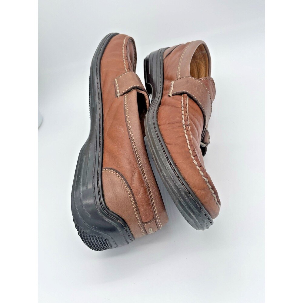 Tommy Bahama Men 10 Slip-On Boat Shoes Brown Leather Comfortable Lightweight - Picture 6 of 8